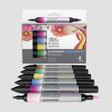 Set 6 Promarker Watercolour, Tonalità Floreali