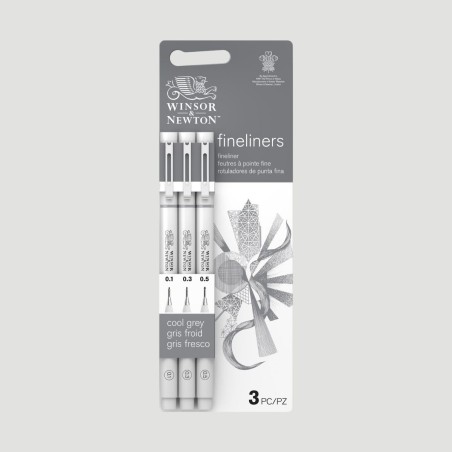 Set FineLiner Winsor&Newton - 3 Pennarelli Graduati COOL GREY