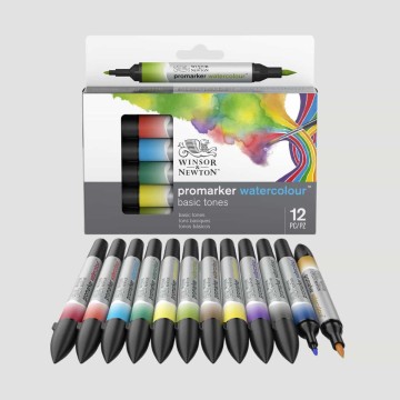 Set Promarker Watercolour Winsor&Newton, 12 colori