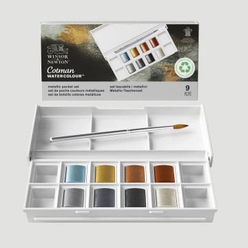 Set Tascabile Acquerelli Cotman Winsor&Newton, 8 Colori Metallizzati