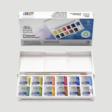 Set Acquerelli Cotman Winsor&Newton Sketchers, 12 colori + pennello per principianti