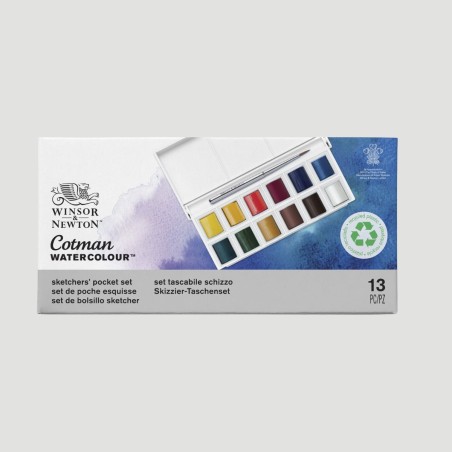 Set Acquerelli Cotman Winsor&Newton Sketchers, 12 colori + pennello per principianti