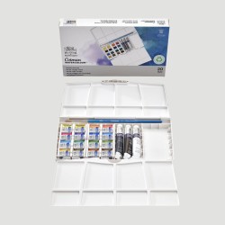 Set da viaggio acquerelli Cotman Winsor&Newton, 19 colori + pennello
