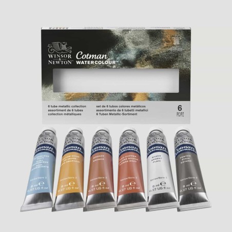 Set Acquerelli Cotman Winsor&Newton, 6 Colori Metallizzati