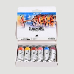 Set Acquerelli Maimeri Blu Venice, 6 tubi da 12ml