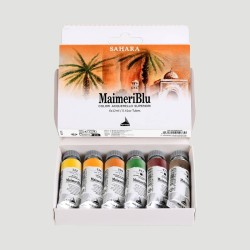 Set Acquerelli Maimeri Blu Sahara, 6 tubi da 12ml