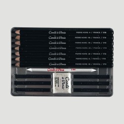 Set Schizzo Pierre Noire Conté à Paris, 15 pezzi