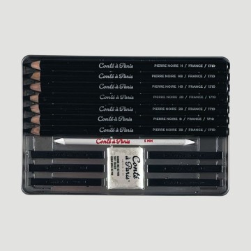 Set Schizzo Pierre Noire Conté à Paris, 15 pezzi