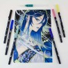 Set 6 Pennarelli Dual Brush Manga Moon Tombow, con water brush