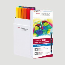 Set 18 Pennarelli ABT Dual Brush Tombow, Colori Primari