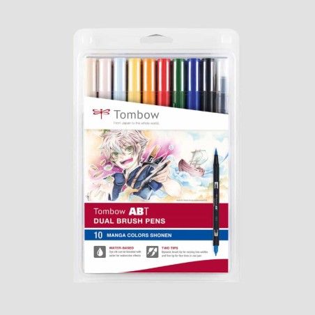Set 10 Pennarelli ABT Dual Brush Manga Shonen Tombow
