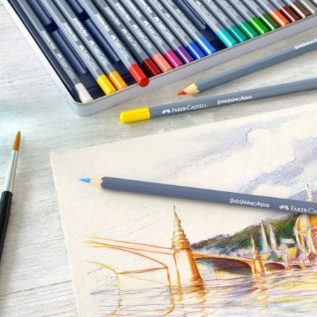 Confezione Matite Colorate Acquerellabili Goldfaber Aqua Faber-Castell, 12, 24, 36 e 48 colori