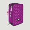 Astuccio 3 Zip Stilnovo Giotto, colore viola