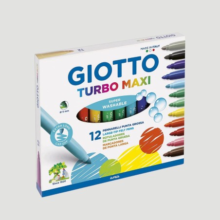 Confezione Pennarelli Giotto Turbo Maxi, 12 colori