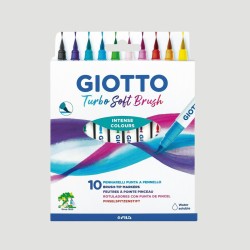Confezione Pennarelli Giotto Turbo Soft Brush, 10 colori