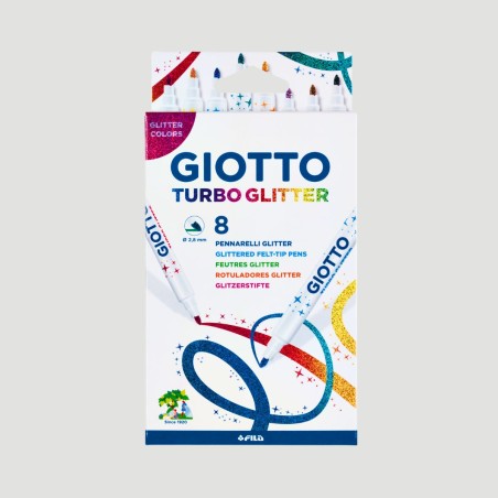 Confezione Pennarelli Giotto Turbo Glitter, 8 colori