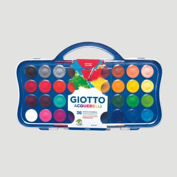 Confezione Acquerelli Giotto, 36 colori e pennello