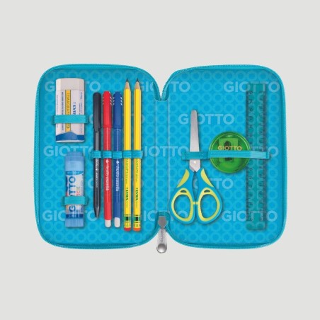 Astuccio 3 Zip Young Street Paint Giotto, colore azzurro