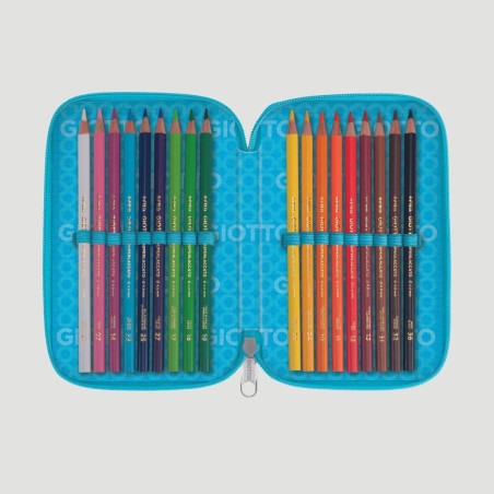 Astuccio 3 Zip Young Street Paint Giotto, colore azzurro
