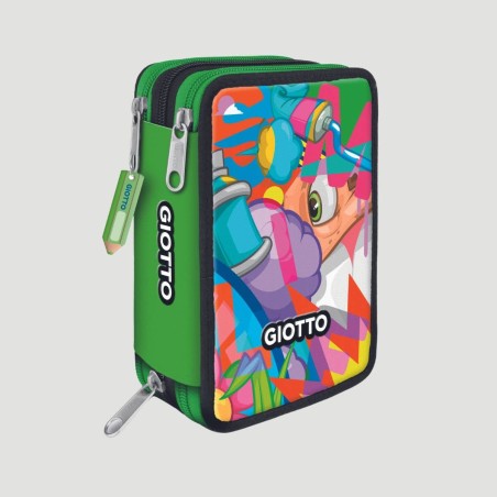 Astuccio 3 Zip Young Street Paint Giotto, colore verde