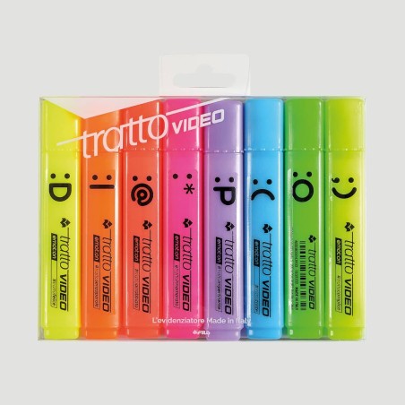 Confezione 8 Evidenziatori Tratto Video Emotion