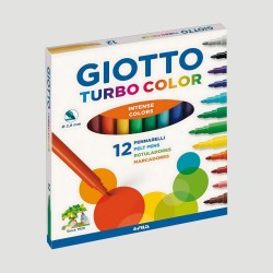 Confezione Pennarelli Punta Fine Giotto Turbo Color, 12 colori