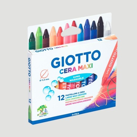 Confezione Pastelli Giotto Cera Maxi, 12 colori