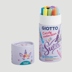 Confezione Pennarelli Giotto Turbo Soft Brush Candy Collection, 12 colori