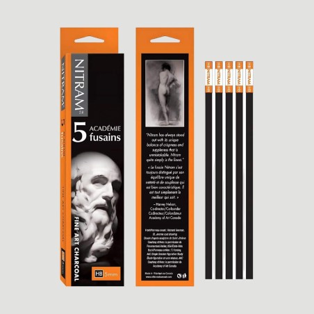 Confezione 5 Carboncini Tradizionali Nitram, Gradazione HB