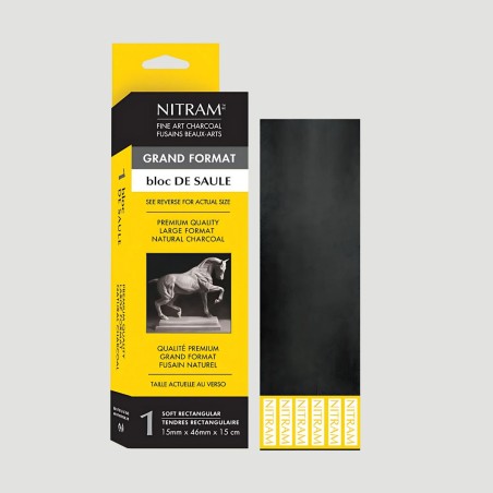Carboncino Rettangolare Extra Morbido Nitram, Formato Large 15x46mm