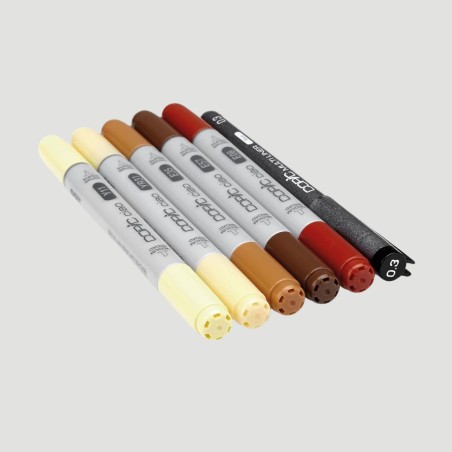 Set Marker Copic Ciao Manga Hair Tones 1, 5 colori + 1 Multiliner
