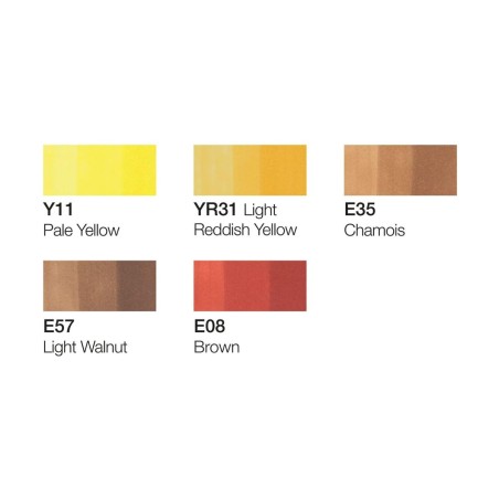 Set Marker Copic Ciao Manga Hair Tones 1, 5 colori + 1 Multiliner