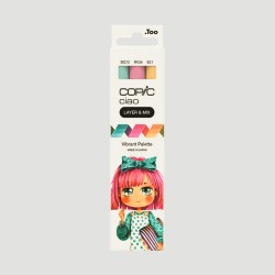 Set Marker Layer&Mix Copic Ciao Vibrant Palette, 3 colori vibranti