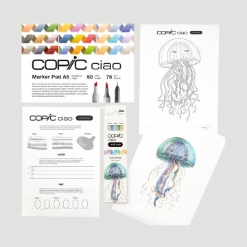 Starter Set 3 Marker Copic Ciao Layer&Mix Pastel, con album A5