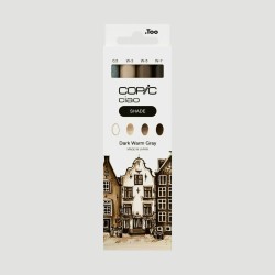 Set 3 Marker Copic Ciao Dark Warm Grey, toni di grigio caldo scuro con 1 Copic Multiliner