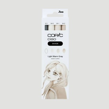 Set 3 Marker Copic Ciao Light Warm Grey, toni di grigio caldo chiari con 1 Copic Multiliner