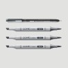 Set 3 Marker Copic Ciao Dark Cool Grey, toni di grigio freddi scuri con 1 Copic Multiliner