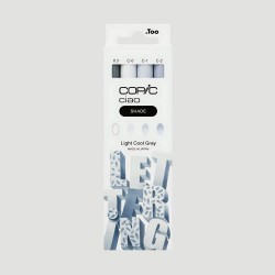 Set 3 Marker Copic Ciao Light Cool Grey, toni di grigio freddi chiari con 1 Copic Multiliner