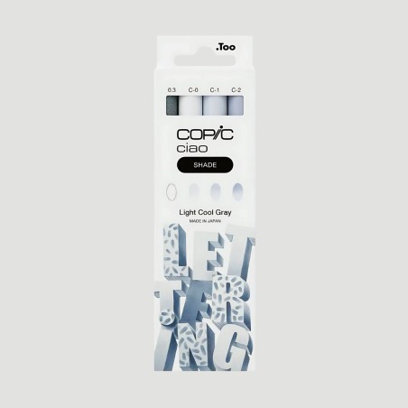 Set 3 Marker Copic Ciao Light Cool Grey, toni di grigio freddi chiari con 1 Copic Multiliner