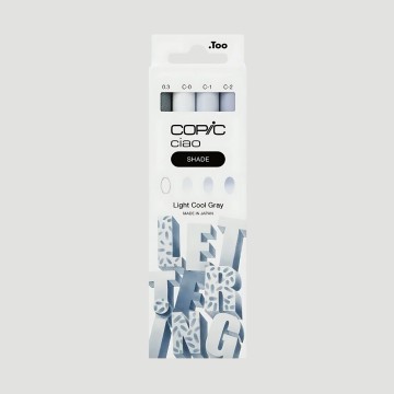 Set 3 Marker Copic Ciao Light Cool Grey, toni di grigio freddi chiari con 1 Copic Multiliner