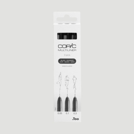 Set 3 Copic Multiliner Fine, colore nero