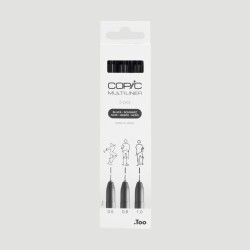 Set 3 Copic Multiliner Broad, colore nero