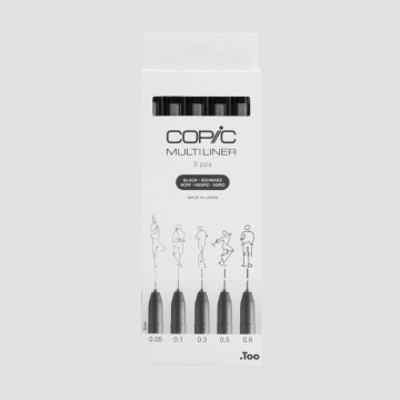 Set 5 Copic Multiliner, colore nero