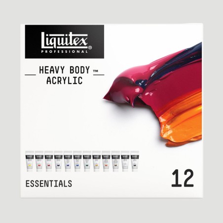 Set 12 Colori Acrilici Heavy Body Liquitex, tonalità essenziali formato 22ml