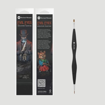 Pennello per Miniature Halbered Borciani e Bonazzi, doppia testa per dettagli e finiture Serie 650