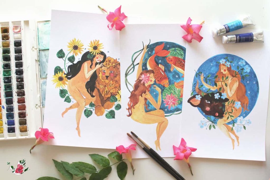 Le illustrazioni dello zodiaco di Giada