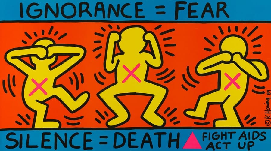 Un lavoro di Keith Haring contro l'Aids