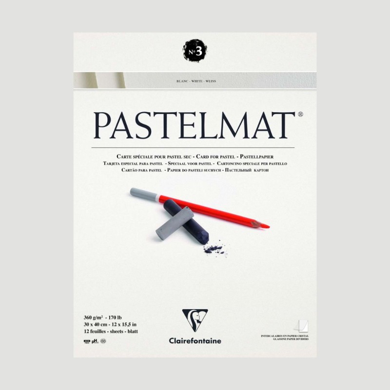 Album Pastelmat 3 Clairefontaine - 12 fogli Bianchi da 360gr