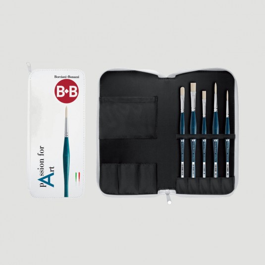 Set Passion For Art Borciani e Bonazzi - Pennelli Sintetici Unico Off-White