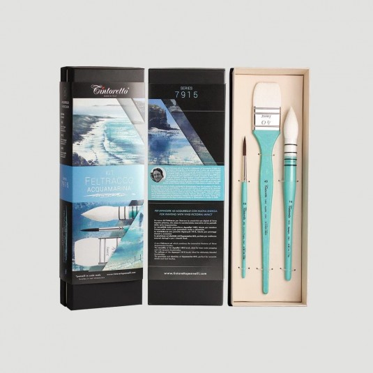 Kit Feltracco, Confezione da tre Pennelli Acquamarina Tintoretto